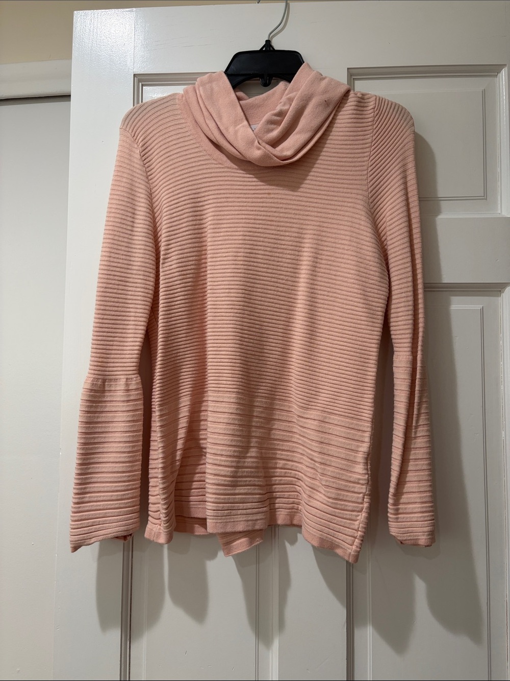 Calvin Klein Blush Ribbed Cowl Neck Sweater